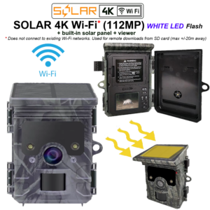 SOLAR 4K Wi-Fi* (112MP) - WHITE LED FLASH + solar panel + viewer (S4K-WF_112-450)